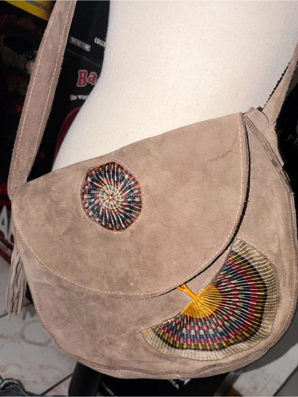 Beautiful bohemian/folk-style crossbody bag,